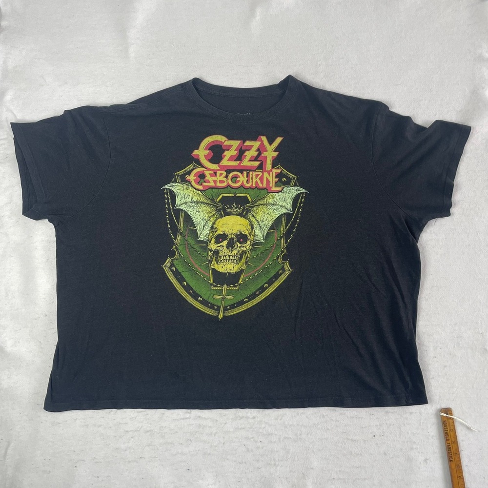Ozzy Osbourne Graphic T-Shirt Mens 5X Black Bat Skull Heavy Metal Rock Band Tee